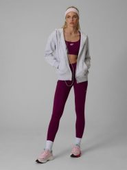 4F Legginsy treningowe szybkoschnące damskie - fioletowe XL. Fioletowe legginsy 4f, l, bez wzorów, z materiału, z podwyższonym stanem, do biegania. Za 169.99 zł.