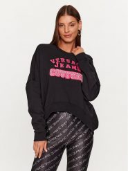 Versace Jeans Couture Bluza 75HAIE07 Czarny Regular Fit. Czarne bluzy Versace Jeans Couture, l, bez wzorów, z bawełny, bez kaptura. Za 489.99 zł.