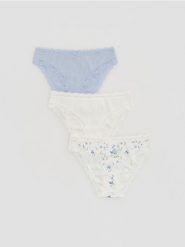 Majtki figi 3 pack - jasnoniebieski. Niebieskie figi Reserved, l, bez wzorów, z bawełny. Za 59.99 zł.
