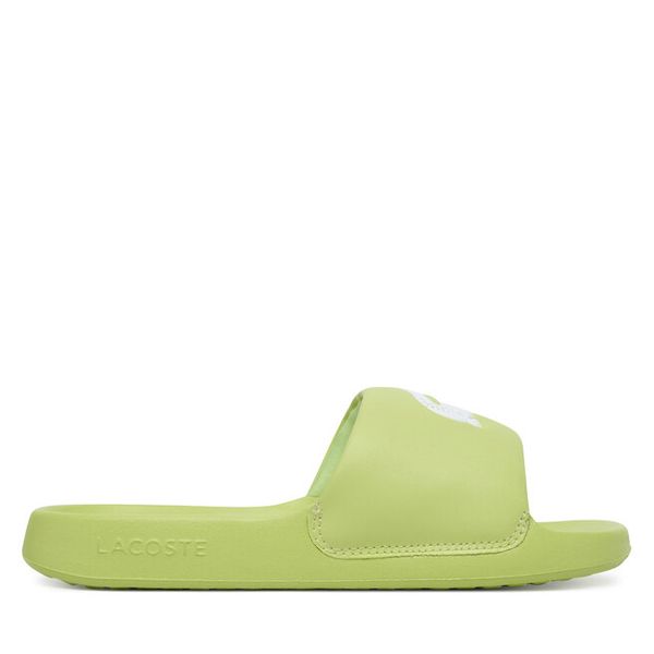 Klapki Lacoste. Zielone klapki Lacoste, bez wzorów, bez obcasa. Za 231.99 zł.