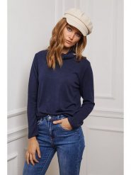 Joséfine Koszulka "Dibala" w kolorze granatowym rozmiar: L. Niebieskie bluzki Joséfine, l, bez wzorów, z kaszmiru, bez kołnierzyka, bez ramiączek. Za 130.99 zł.