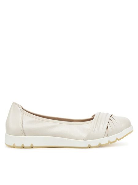 Caprice Baleriny 9-22118-44 Écru. Białe baleriny Caprice, bez wzorów, ze skóry, bez obcasa. Za 264.99 zł.