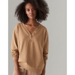 Bluza oversize z guzikami - Beżowy. Bluzy Mohito. Za 79.99 zł.