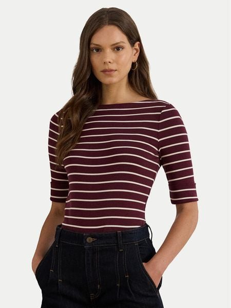 LAUREN RALPH LAUREN Bluzka 200P03723001 Brązowy Slim Fit. Brązowe bluzki Lauren Ralph Lauren, xs, bez wzorów, z bawełny, bez kołnierzyka, bez ramiączek. Za 339.99 zł.