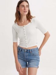 Levi's Koszulka w kolorze białym rozmiar: L. Białe bluzki Levi's®, l, bez wzorów, bez kołnierzyka, bez ramiączek. Za 97.05 zł.