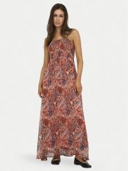 ONLY Sukienka letnia Elena 15352634 Pomarańczowy Regular Fit. Brązowe sukienki Only, na lato, l, bez wzorów, z syntetyku, bez kołnierzyka, bez ramiączek. Za 189.99 zł.