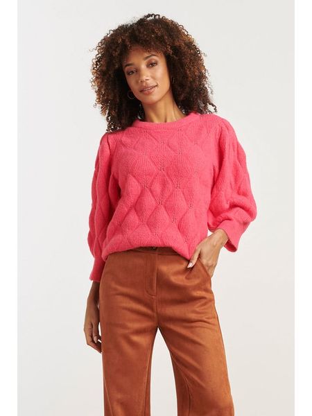 Smashed Lemon Sweter w kolorze różowym rozmiar: 3XL. Różowe swetry Smashed Lemon, xl, bez wzorów, z wełny, bez ramiączek. Za 135.95 zł.