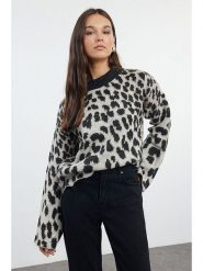 Trendyol Sweter w kolorze czarno-jasnoszarym rozmiar: M. Szare swetry Trendyol, m, bez wzorów, bez ramiączek. Za 101.23 zł.