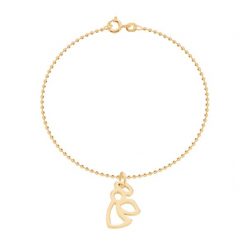 Bransoletka z pozłacanym ażurowym aniołkiem na łańcuszku Kulki. Żółte bransoletki Lilou, pozłacane. Za 188.00 zł.