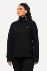 Damskie Bluza dresowa stójka zamek błyskawiczny mandala długi rękaw. Czarne bluzy Ulla Popken, plus size, bez wzorów, z bawełny, bez kaptura. Za 279.99 zł.