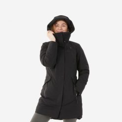 Parka turystyczna damska zimowa Quechua NH500 Warm -10°C wodoodporna. Czarne parki QUECHUA, na zimę, m, sportowe, bez kaptura. W wyprzedaży za 299.99 zł.