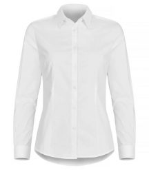 Clique Stretch Shirt L/S Women - koszula stretch z długim rękawem, biała – White. Białe koszule CLIQUE, l, bez wzorów, z bawełny, bez kołnierzyka, bez ramiączek. Za 202.48 zł.