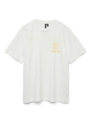 Vero Moda Koszulka w kolorze białym rozmiar: L. Białe bluzki Vero Moda, l, bez wzorów, z bawełny, bez kołnierzyka, bez ramiączek. Za 86.22 zł.
