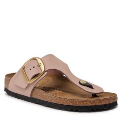 Japonki Birkenstock. Czerwone klapki Birkenstock, bez wzorów, bez obcasa. Za 629.99 zł.