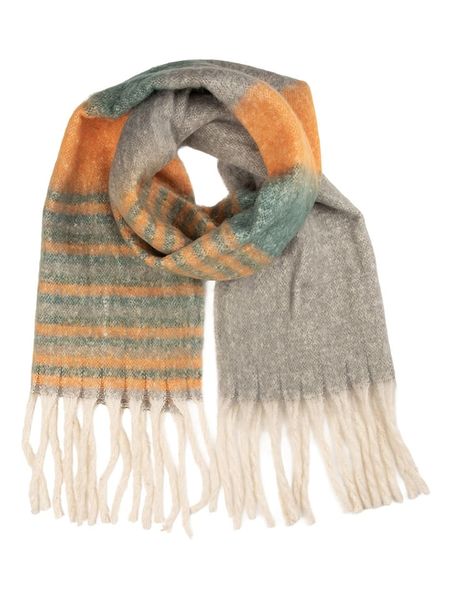 Clayre & Eef Szal w kolorze szaro-pomarańczowym - 180 x 50 cm rozmiar: onesize. Pomarańczowe szaliki Clayre & Eef, bez wzorów, z materiału. Za 69.42 zł.