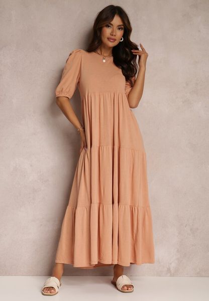 Różowa Sukienka Bawełniana Hagelin. Czerwone sukienki Renee, na co dzień, l, bez wzorów, z bawełny, klasyczne, bez kołnierzyka, bez ramiączek, maxi, rozkloszowane. Za 139.99 zł.