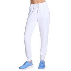 Spodnie sportowe damskie Skechluxe Elevate Jogger Pant. Białe spodnie dresowe Skechers, bez wzorów, z poliesteru. Za 229.99 zł.