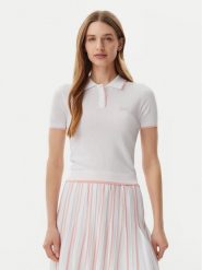 Guess Polo V5GP00Z3D60 Biały Slim Fit. Białe koszulki polo Guess, s, z aplikacjami, z wiskozy, bez kołnierzyka, bez ramiączek. Za 219.99 zł.