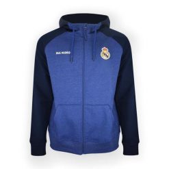 Granatowa bluza z kapturem Real Madryt. Niebieskie bluzy REAL MADRID, bez wzorów, z kapturem. W wyprzedaży za 301.26 zł.