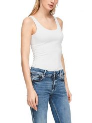 S.Oliver Top w kolorze białym rozmiar: XXL. Białe topy S.Oliver, s, bez wzorów, bez kołnierzyka, bez ramiączek. Za 17.99 zł.