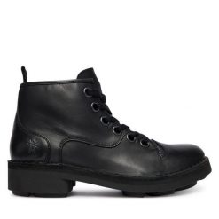 Botki Fly London. Czarne botki Fly London, bez wzorów, bez obcasa, na płaskiej podeszwie, bez zapięcia. Za 629.99 zł.
