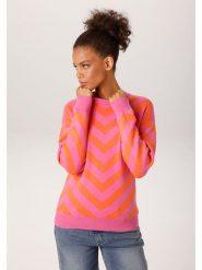 Aniston Sweter w kolorze różowo-pomarańczowym rozmiar: 42. Różowe swetry Aniston, bez wzorów, bez ramiączek. Za 130.99 zł.