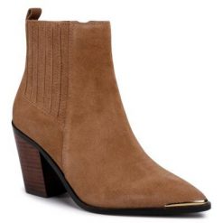 Gino Rossi 118AL6712-5V Camel. Brązowe botki Gino Rossi, bez wzorów, ze skóry, bez obcasa, bez zapięcia. Za 329.99 zł.