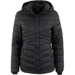 Kurtka w góry damska Alpine Pro Jadera. Czarne kurtki narciarskie Alpine Pro, bez wzorów, z syntetyku, z kapturem, narciarskie. Za 208.99 zł.