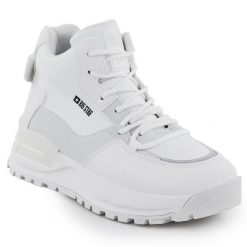 Sneakersy damskie na platformie białe Big Star SS274510. Białe botki Big Star, bez wzorów, ze skóry ekologicznej, bez obcasa, na platformie, bez zapięcia. Za 189.99 zł.