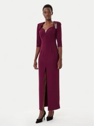 Rinascimento Sukienka wieczorowa CFC0125271003 Bordowy Slim Fit. Czerwone sukienki Rinascimento, m, bez wzorów, z syntetyku, wizytowe, bez kołnierzyka, bez ramiączek. Za 769.99 zł.