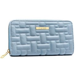 Niebieski portfel damski ze skóry ekologicznej zamykany suwakiem - 4U Cavaldi. Niebieskie portfele 4U Cavaldi, bez wzorów, ze skóry ekologicznej. Za 45.00 zł.