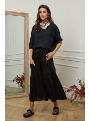 Fleur de Lin Bluzka "Guimauve" w kolorze czarnym rozmiar: XL. Czarne bluzki Fleur de Lin, xl, bez wzorów, z bawełny, bez kołnierzyka, bez ramiączek. Za 110.29 zł.