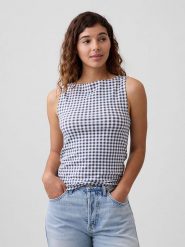 GAP Top w kolorze granatowo-białym rozmiar: M. Białe topy GAP, m, bez wzorów, bez kołnierzyka, bez ramiączek. Za 70.90 zł.