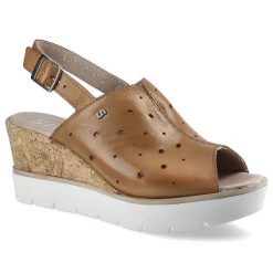 Brązowe Sandały Simen Buty Damskie Na Koturnie. Brązowe sandały Simen, bez wzorów, ze skóry, wakacyjne, bez obcasa, na koturnie, bez zapięcia. Za 169.00 zł.