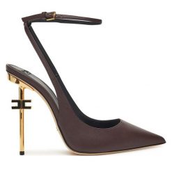 Szpilki Elisabetta Franchi. Brązowe szpilki Elisabetta Franchi, bez wzorów, bez obcasa, na szpilce, bez zapięcia. Za 1,899.00 zł.
