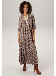 Aniston Sukienka ze wzorem rozmiar: 44. Sukienki Aniston, bez wzorów, z wiskozy, bez kołnierzyka, bez ramiączek, maxi. Za 95.99 zł.