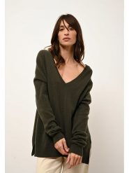 Just Cashmere Kaszmirowy sweter "Opal" w kolorze khaki rozmiar: L. Brązowe swetry Just Cashmere, l, bez wzorów, z kaszmiru, bez ramiączek. Za 408.45 zł.