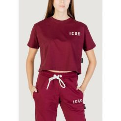 Koszulka crop top Kobieta ICON. Czerwone topy ICON, bez wzorów, z bawełny, bez kołnierzyka, bez ramiączek. W wyprzedaży za 180.05 zł.