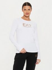 EA7 Emporio Armani Bluzka 6DTT09 TJQCZ 0186 Biały Slim Fit. Białe bluzki EA7 Emporio Armani, l, bez wzorów, z bawełny, bez kołnierzyka, bez ramiączek. Za 179.99 zł.