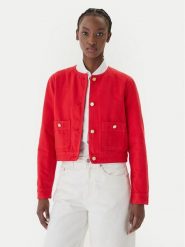 Tommy Hilfiger Kurtka jeansowa WW0WW48591 Pomarańczowy Regular Fit. Brązowe kurtki TOMMY HILFIGER, bez wzorów, z bawełny, bez kaptura. Za 629.99 zł.