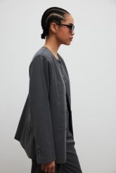 Gładka marynarka w kolorze GRAPHITE - ELEGANCE-S/M. Szare marynarki i żakiety Marsala, l, bez wzorów, z poliesteru, eleganckie. W wyprzedaży za 49.98 zł.