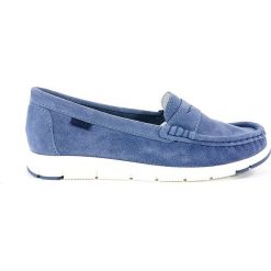 MOKASYNY DAMSKIE NES 17132 NIEB. Mokasyny Nessi, bez wzorów, ze skóry, bez obcasa. Za 209.00 zł.
