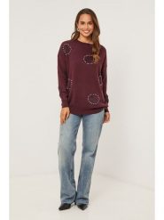 Soft Cashmere Sweter w kolorze bordowym rozmiar: 34/36. Czerwone swetry Soft Cashmere, z aplikacjami, z kaszmiru, bez ramiączek. Za 135.49 zł.