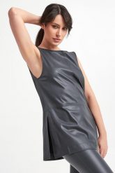 Top damski z ekoskóry Sagoma MAX MARA LEISURE. Topy Max Mara Leisure, m, bez wzorów, bez kołnierzyka, bez ramiączek. W wyprzedaży za 563.72 zł.