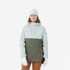 Kurtka snowboardowa damska Dreamscape SNB 100. Brązowe kurtki narciarskie DREAMSCAPE, m, bez wzorów, z materiału, bez kaptura, narciarskie. Za 299.99 zł.