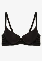 Czarny Biustonosz Ozdobiony Wycięciami z Efektem Push-Up Violetsun. Czarne biustonosze Renee, bez wzorów. Za 34.99 zł.