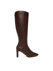 Nine West Kozaki CEO-SAWSAN-01 Brązowy. Brązowe kozaki Nine West, z materiału, bez obcasa, na słupku, bez zapięcia. Za 299.99 zł.