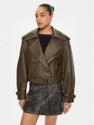 Miss Sixty Kurtka skórzana 6L4LJ1700000 Khaki Regular Fit. Brązowe kurtki Miss Sixty, l, bez wzorów, ze skóry, bez kaptura. Za 2,729.00 zł.