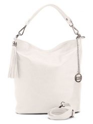 Mia Tomazzi Skórzana torebka "Sabaudia" w kolorze białym - 26 x 28 x 12 cm rozmiar: onesize. Białe torby na ramię Mia Tomazzi, bez wzorów, z materiału, na ramię, bez dodatków. Za 260.99 zł.