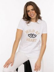 Zwillingsherz Koszulka w kolorze białym rozmiar: S. Białe bluzki Zwillingsherz, s, bez wzorów, z bawełny, bez kołnierzyka, bez ramiączek. Za 97.51 zł.